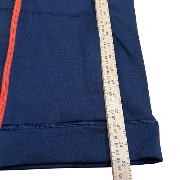 Patagonia Mens S Full Zip Fleece Hoodie Navy Blue Orange Trim Buffalo Logo A12 - Picture 3 of 5